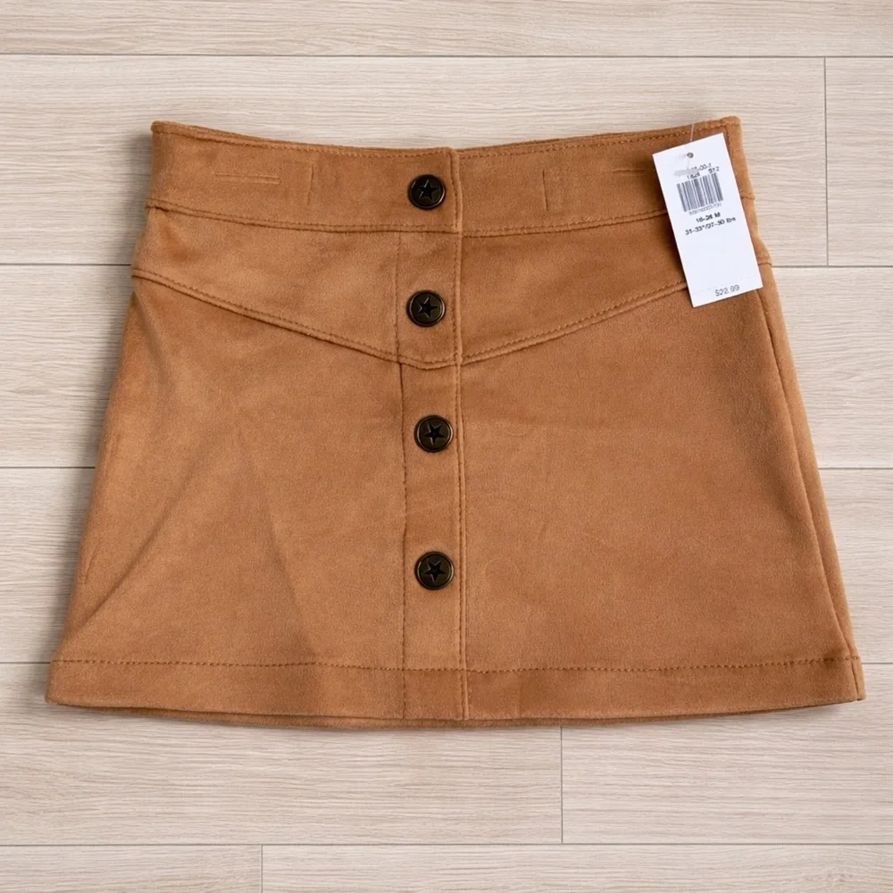 Old Navy Baby Toddler Girl Brown/ Tan Button-Up Skirt - 18-24mo - NWT